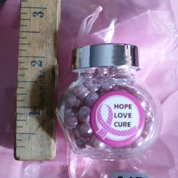 Breast Cancer Awareness Pink Beads 1.05 oz Keepsake Bottle Jar - Picture 10 of 10